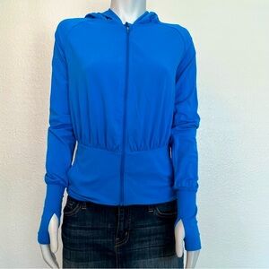 LUCY Bright Blue Full Zip Hoodie Jacket With Thumb Holes